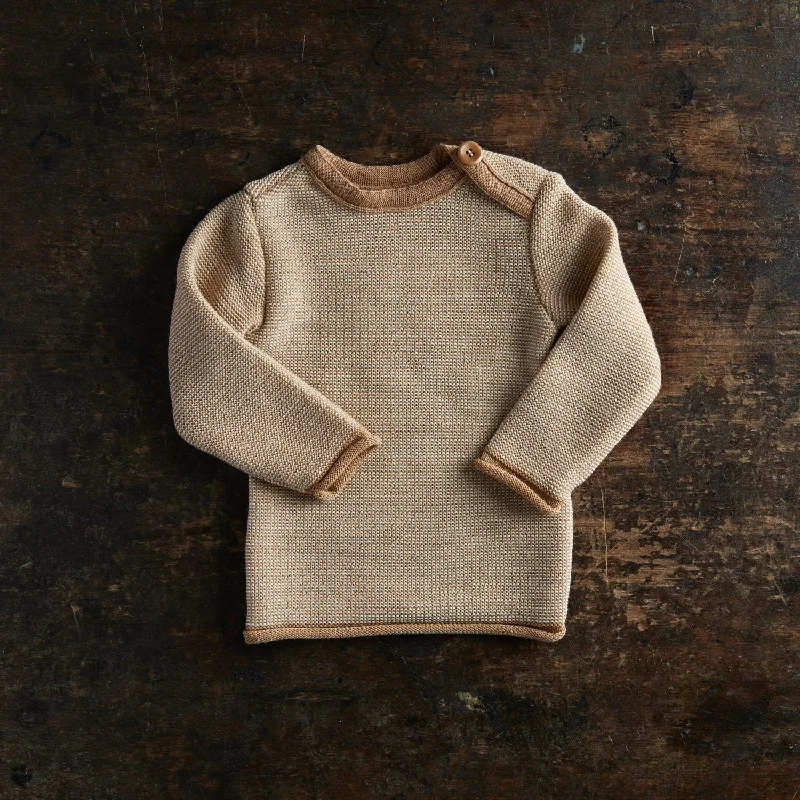 Baby & Kids Merino Wool Jumper - Caramel/Natural