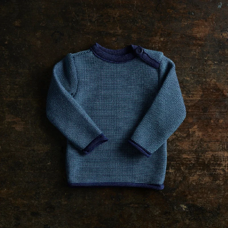 Baby & Kids Merino Wool Jumper - Navy/Lagoon