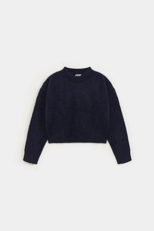 Cropped Basic Plush Sweater