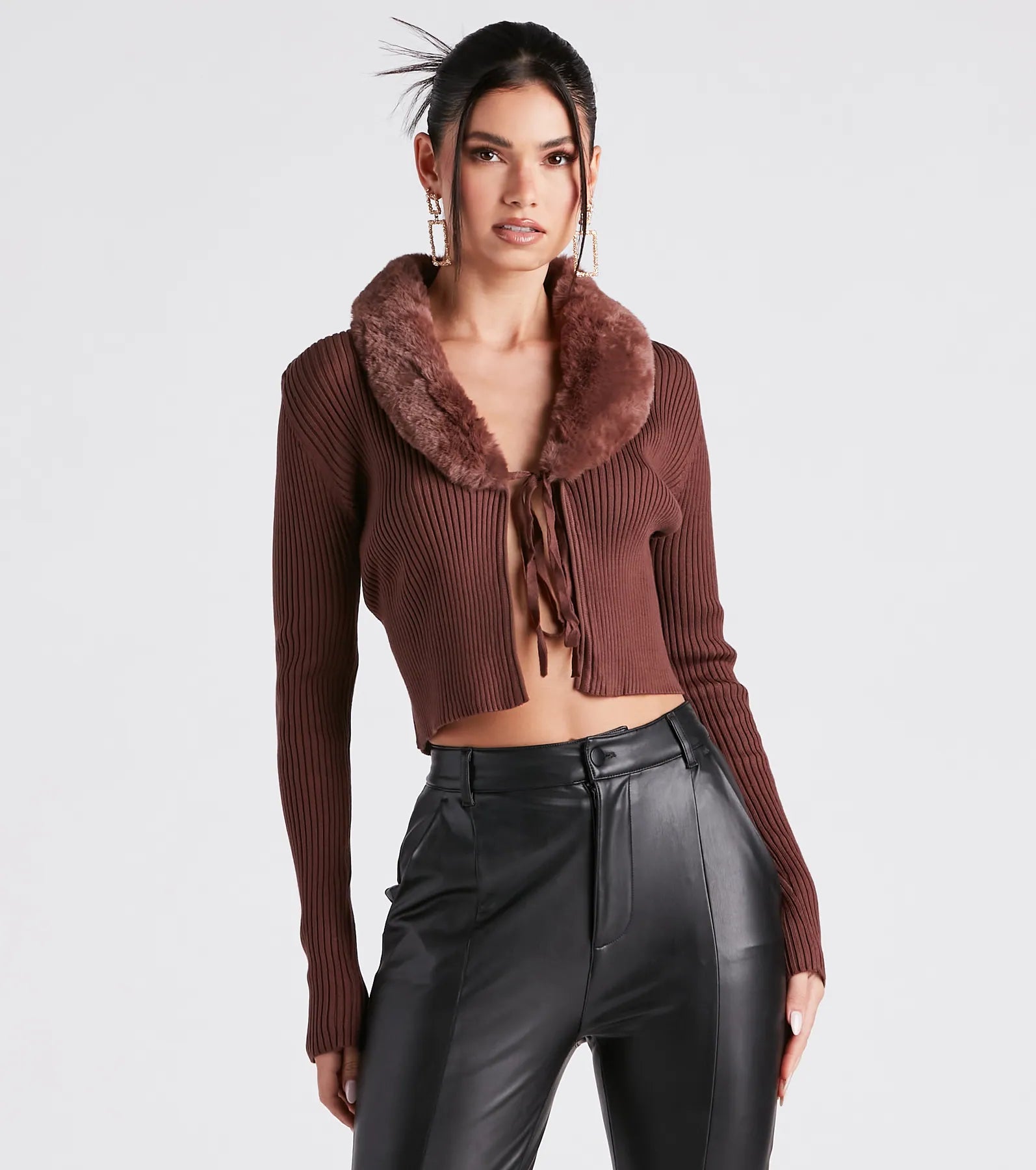 Fur Real Slay Knit Crop Cardigan