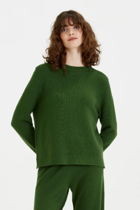 Green Cashmere Boxy Sweater