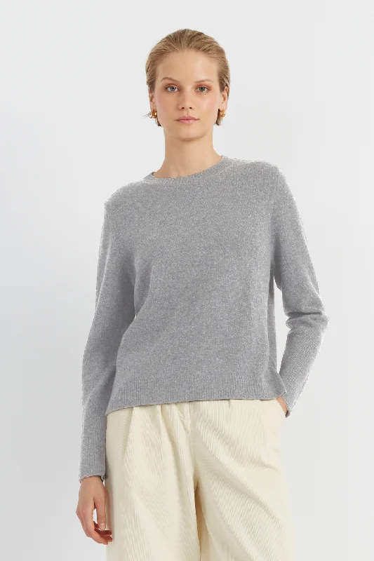 Grey Cashmere Boxy Sweater