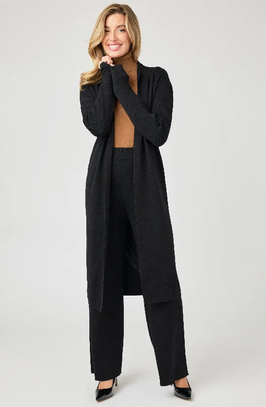 Long Ribbed Knit Cardigan