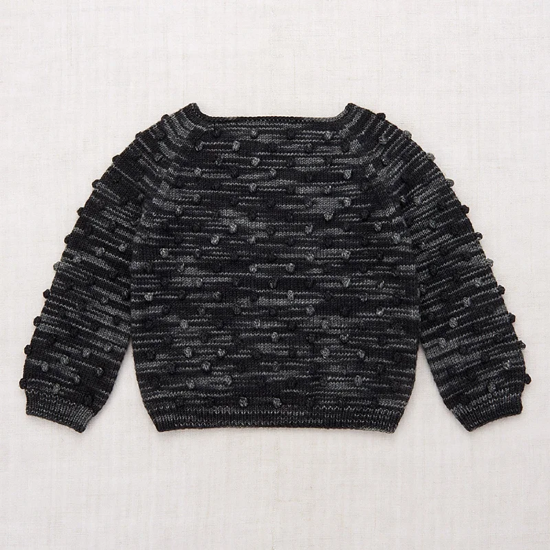 Hand Knit Merino Wool Original Popcorn Sweater - Licorice