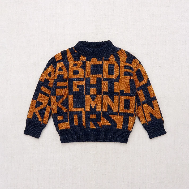 Merino Wool Alphabet Sweater - Ink