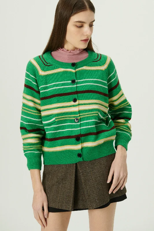 Naomi Striped Knit Cardigan