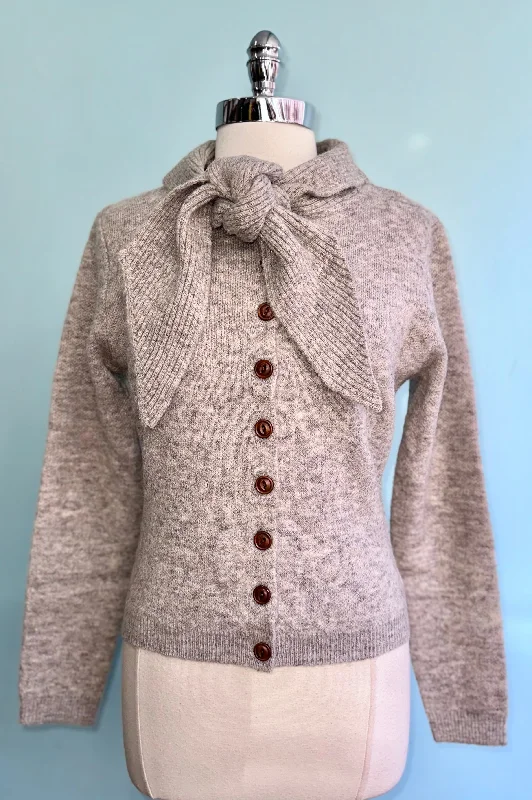 Posey Tie Cardigan in Biscuit by Banned