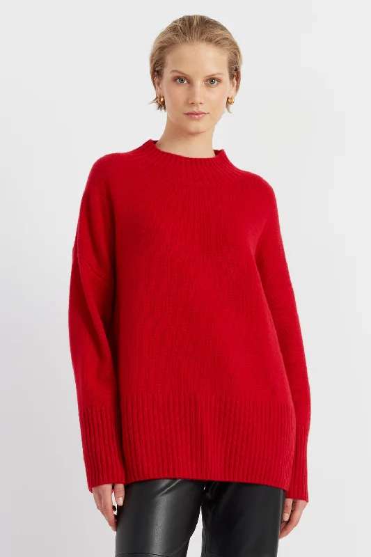 Red Cashmere Comfort Sweater