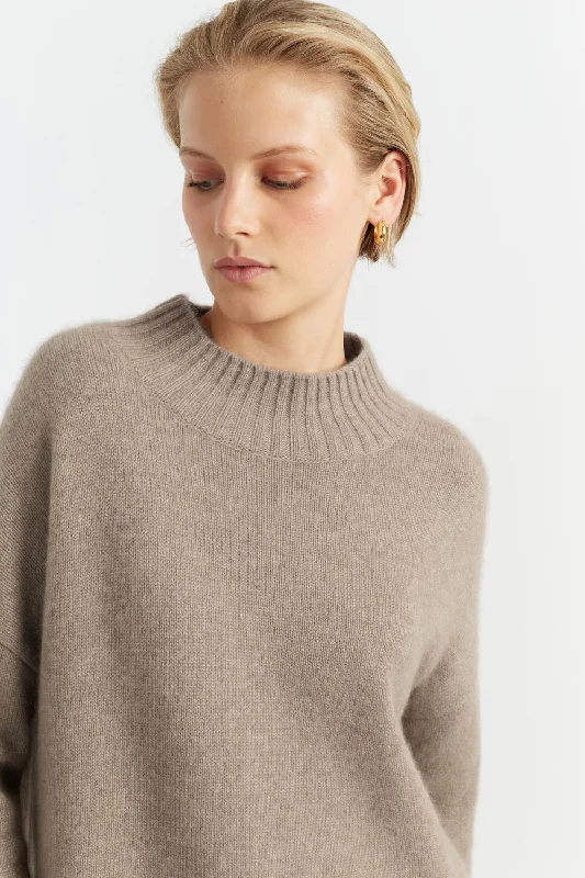 Soft-Truffle Cashmere Comfort Sweater