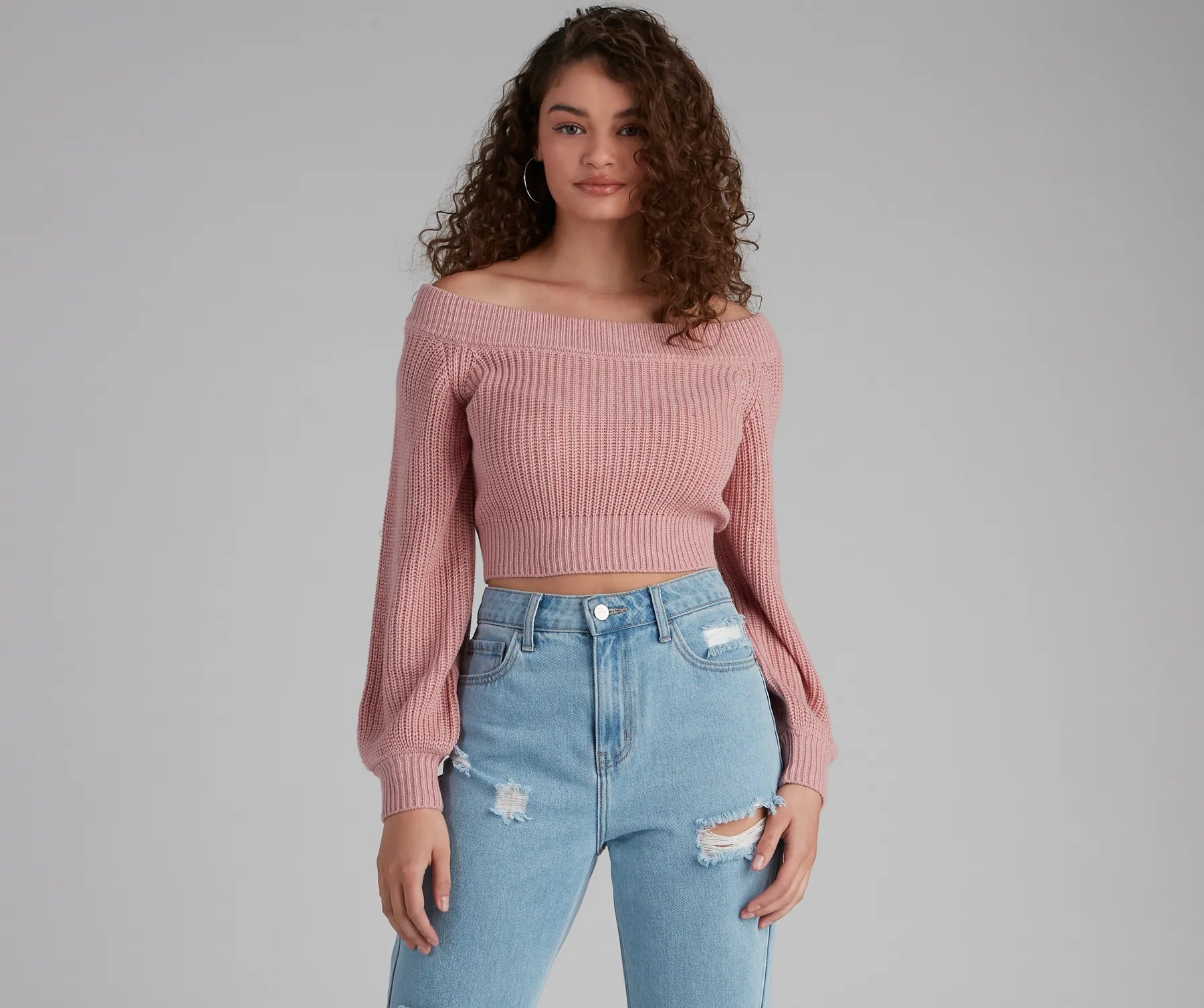 Stay Cute Off-the-Shoulder Sweater