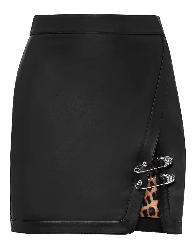 Leather Skirt Short Pins