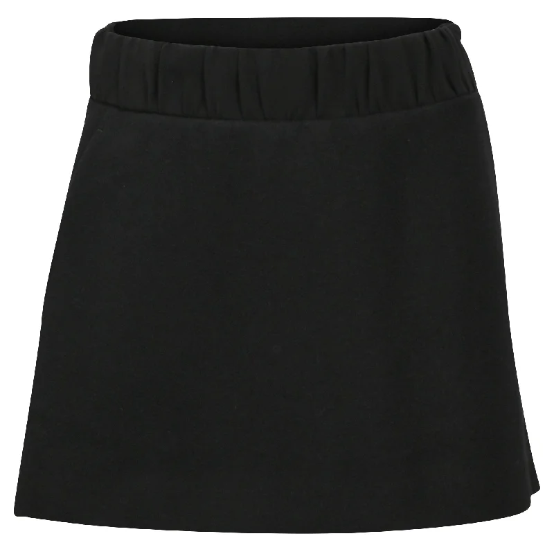 Neil Barrett Mini Gartered Waist A-line Skirt in Black Wool