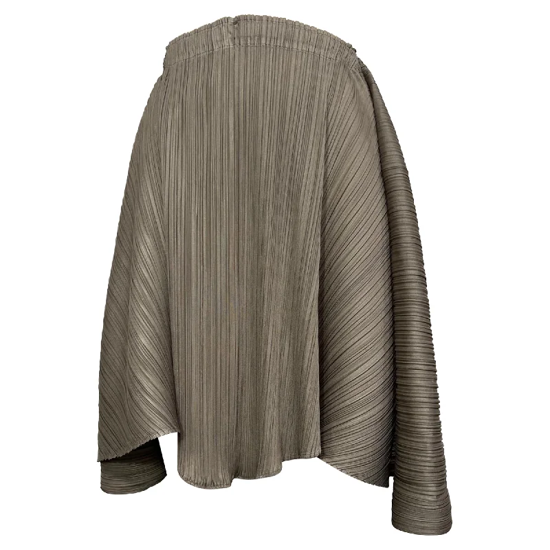 Pleats Please Issey Miyake Knee-Length Skirt in Brown Polyester