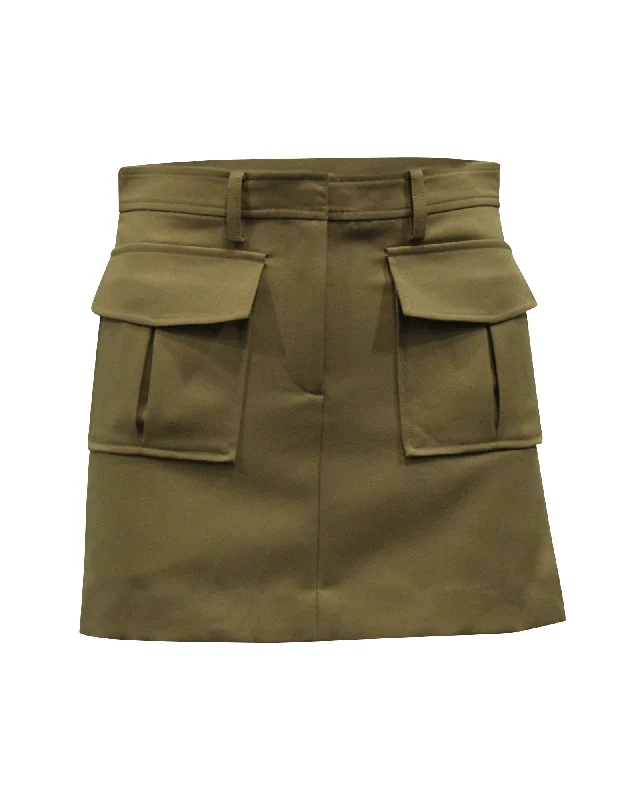 Theory Pocket Mini Skirt in Beige Polyester