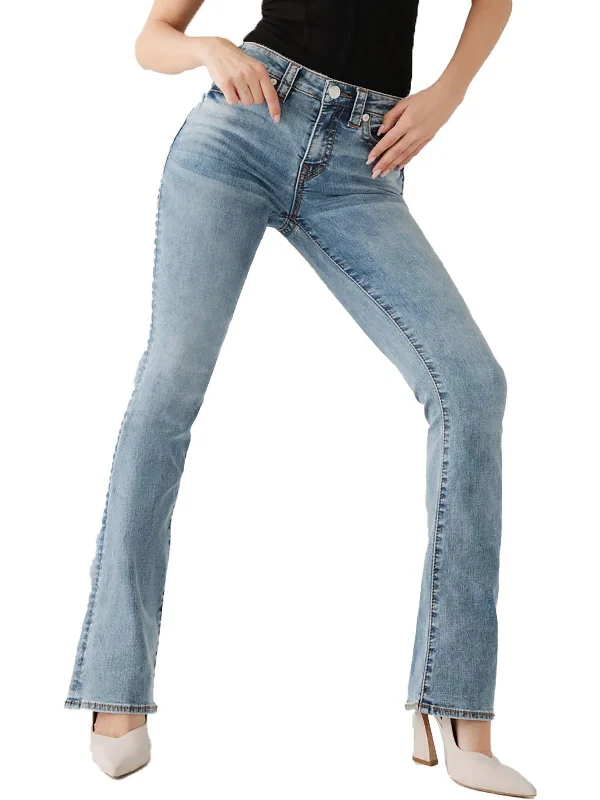 Becca Womens Mid Rise Stretch Bootcut Jeans