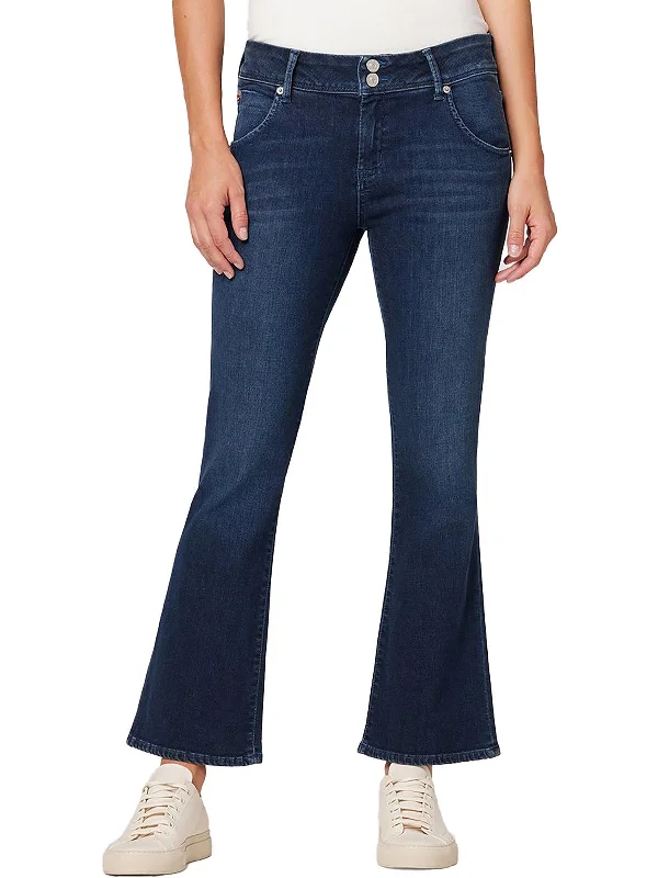 Collin Womens Mid-Rise Cropped Bootcut Jeans