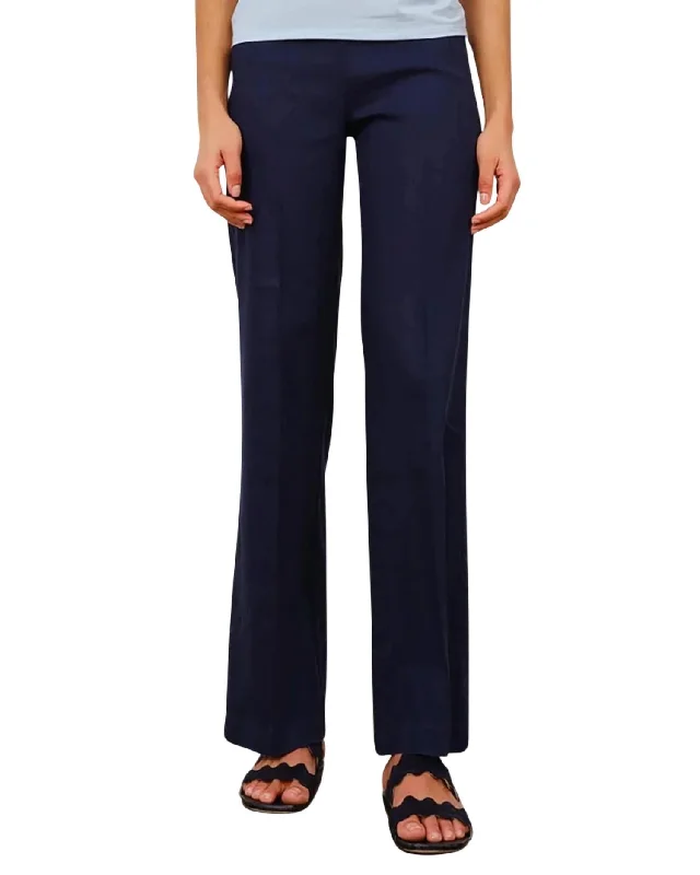 Flavia Linen Pant In Navy