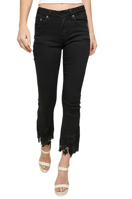 High Waist Stretch Slim Straight Jean In Black