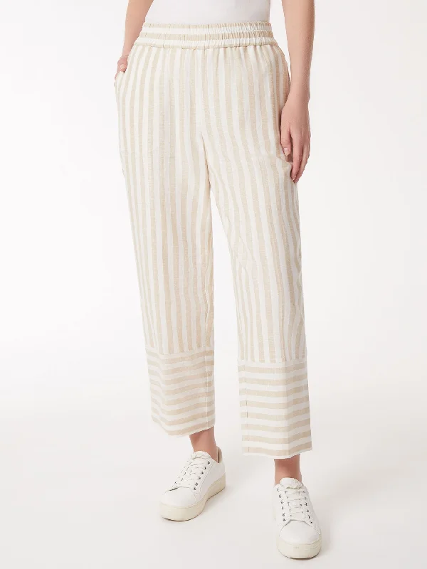 Striped Pull-On Drawstring Trousers