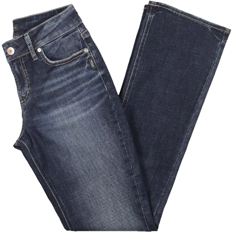 Womens Denim Distressed Bootcut Jeans